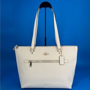 COACH Chalk Gallery Tote Crossgrain Leather Tote Bag
